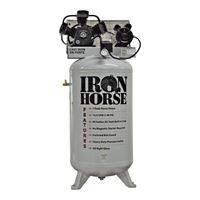 Iron Horse IHD7180V1 Air Compressor, 80 gal Tank, 7 hp, 208/230 V, 90 psi Pressure, 1-Stage, 16.5 cfm Air 