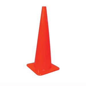 Hy-Ko SC-36 Traffic Safety Cone, 36 in H Cone, Vinyl Cone, Fluorescent Orange Cone, Pack of 3