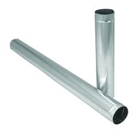 Imperial GV1753 Duct Pipe, 6 in Dia, 12 in L, 26 Gauge, Galvanized Steel, Galvanized, Pack of 10 