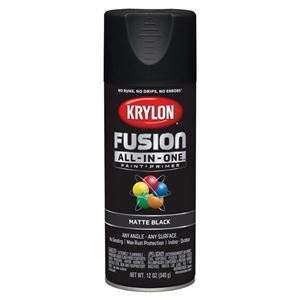 Krylon K02754007 Spray Paint, Matte, Black, 12 oz, Can