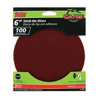 Gator 3011 Sanding Disc, 6 in Dia, 100 Grit, Medium, Aluminum Oxide Abrasive, Paper Backing 