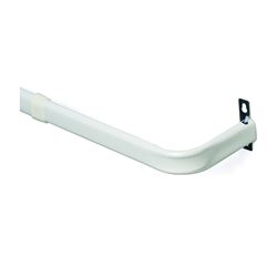 Kenney KN527 Curtain Rod, 1 in Dia, 48 to 86 in L, Steel, White 