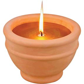 Seasonal Trends C57655-3L Citronella Candle Terracotta Bowl Outdoor Candle, Gold