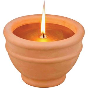 Seasonal Trends C57655-3L Citronella Candle Terracotta Bowl Outdoor Candle