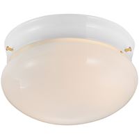 Boston Harbor F14BB02-8005-WH Two Light Round Ceiling Fixture, 120 V, 60 W, 2-Lamp, A19 or CFL Lamp, White Fixture 