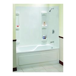 MAAX Utah Series 102573-000-129 Bathtub Wall Kit, 31-3/4 in L, 60-1/2 in W, 59 in H, Polystyrene, Glue Up Installation 