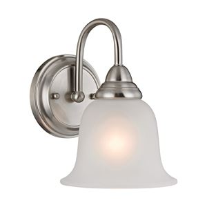 Boston Harbor LYB130928-1VL-BN Wall Sconce, 60 W, 1-Lamp, A19 or CFL Lamp, Steel Fixture, Brushed Nickel Fixture