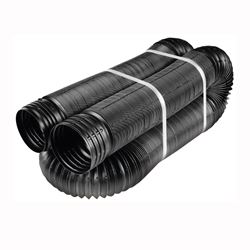 Amerimax 51310 Drain Pipe Tubing, 4 in, PVC, Black, 25 ft L 