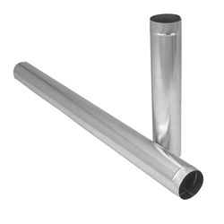 Imperial GV1604 Duct Pipe, 3 in Dia, 24 in L, 26 Gauge, Galvanized Steel, Galvanized, Pack of 10 