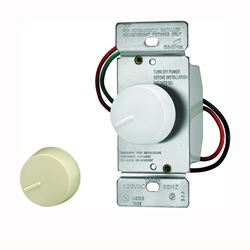Eaton Wiring Devices RI306P-VW-K2 Rotary Dimmer, 20 A, 120 V, 600 W, 3-Way, Ivory/White 