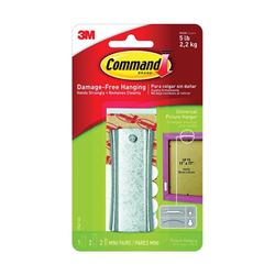 Command 17047ES Picture Hanger, 5 lb, Metal, Silver, Pack of 4 