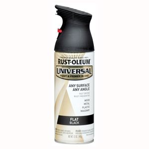 Universal 245198 Enamel Spray Paint, Flat, Black, 12 oz, Can