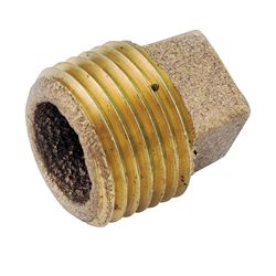 Anderson Metals 738109-24 Pipe Plug, 1-1/2 in, IPT, Cored Square Head, Brass 