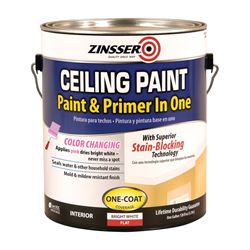 Zinsser 260967 Ceiling Paint, Flat, Bright White, 1 gal, Can, Water, Pack of 2 