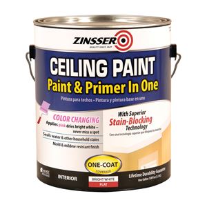 Zinsser 260967 Ceiling Paint, Flat, Bright White, 1 gal, Can, Water 2 Pack