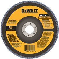 DeWALT DW8302 Flap Disc, 4 in Dia, 5/8 in Arbor, Coated, 60 Grit, Medium, Zirconium Oxide Abrasive 