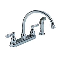 DELTA Peerless Claymore Series P299575LF Kitchen Faucet, 1.8 gpm, 2-Faucet Handle, Chrome Plated, Deck Mounting 