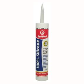 Red Devil 0826 Silicone Sealant, Clear, -60 to 400 deg F, 10.1 fl-oz Cartridge, Pack of 12