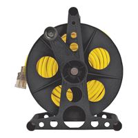 PowerZone ORCR3002 Cord Storage Reel with Stand, 100 ft L Cord, 16 AWG Wire, Black 