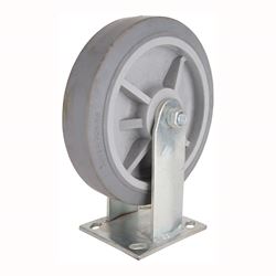ProSource JC-T07 Rigid Caster, 8 in Dia Wheel, 2 in W Wheel, Thermoplastic Rubber Wheel, Gray, 750 lb 