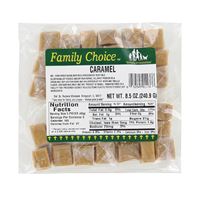 Family Choice 1138 Candy, Caramel Flavor, 8 oz, Pack of 12 