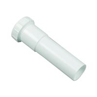 Danco 94029 Pipe Extension Tube, 1-1/4 in, 6 in L, Slip-Joint, Plastic, White 