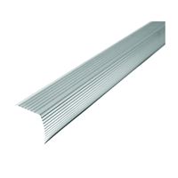 M-D 43309 Fluted Stair Edge, 36 in L, 1.22 in W, Metal, Satin Silver 