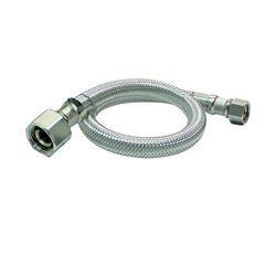 Plumb Pak EZ Series PP23802-5 Sink Supply Tube, 3/8 in Inlet, Compression Inlet, 1/2 in Outlet, FIP Outlet, 16 in L 