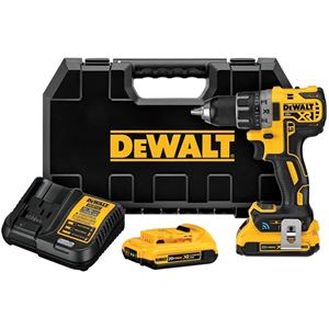 DeWALT TOOL CONNECT DCD792D2 Compact Drill/Driver Kit, Battery Included, 20 V, 2 Ah, 1/2 in Chuck, Keyless Chuck