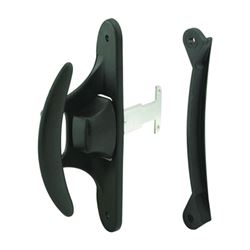 Prime-Line A 215 Latch and Pull, 4-3/16 in L Handle, 1-11/16 in H Handle, Plastic/Steel, Black 