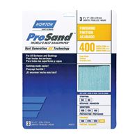 Norton ProSand 07660768156 Sanding Sheet, 11 in L, 9 in W, Super Fine, 400 Grit, Aluminum Oxide Abrasive, Paper Backing 
