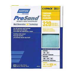 Norton ProSand 07660768166 Sanding Sheet, 11 in L, 9 in W, Extra Fine, 320 Grit, Aluminum Oxide Abrasive, Paper Backing 