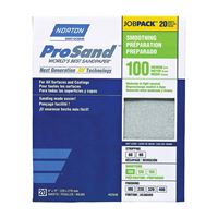 Norton ProSand 07660768173 Sanding Sheet, 11 in L, 9 in W, Medium, 100 Grit, Aluminum Oxide Abrasive, Paper Backing 