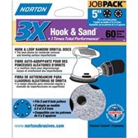 Norton 74368 Sanding Disc, 5 in Dia, 11/16 in Arbor, Coated, 60 Grit, Coarse, Zirconia Aluminum Abrasive, Paper Backing 