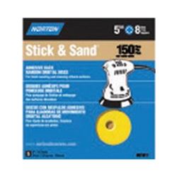NORTON 01811 Sanding Disc, 5 in Dia, Coated, P150 Grit, Fine, Aluminum Oxide Abrasive 