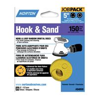 Norton 04059 Sanding Disc, 5 in Dia, Coated, P150 Grit, Fine, Aluminum Oxide Abrasive, Paper Backing 
