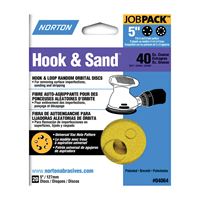 Norton 04064 Sanding Disc, 5 in Dia, Coated, P40 Grit, Extra Coarse, Aluminum Oxide Abrasive, Paper Backing 