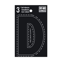 HY-KO 30400 Series 30414 Die-Cut Letter, Character: D, 3 in H Character, Black Character, Vinyl 10 Pack 