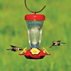Perky-Pet 136TF Hummingbird Feeder, 16 oz Food, Nectar Food, 4-Port/Perch, Plastic, Red 