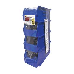 Quantum Storage Systems RQUS230BL Hang and Stack Bin, 30 lb, Polypropylene, Blue, 11 in L, 5-1/2 in W, 5 in H 