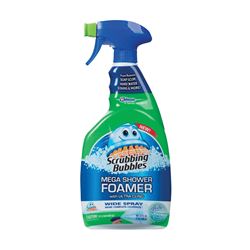 Scrubbing Bubbles 71016 Shower Cleaner, 32 oz Bottle, Liquid, Pleasant, Light Yellow 