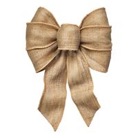 Holidaytrims 6112 Wired Bow, Burlap, Natural 12 Pack 