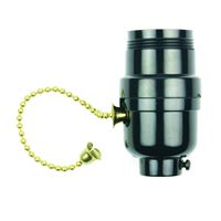 Jandorf 60534 Pull Chain Lamp Socket, 250 V, 250 W, Phenolic Housing Material, Black 