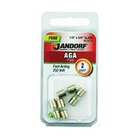Jandorf 60614 Fast Acting Fuse, 2 A, 250 V, 100, 200 A Interrupt, Glass Body 