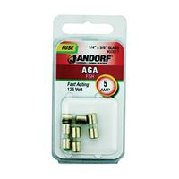Jandorf 60617 Fast Acting Fuse, 5 A, 125 V, 1 kA Interrupt, Glass Body 