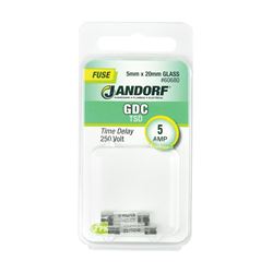 Jandorf 60680 Time Delay Fuse, 5 A, 250 V, 50 A Interrupt, Glass Body 