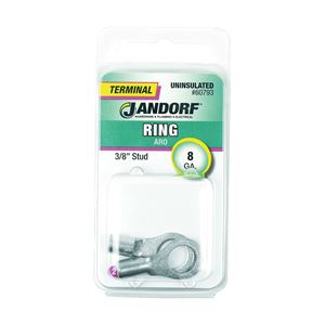 Jandorf 60793 Ring Terminal, 8 AWG Wire, 3/8 in Stud