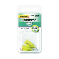 Jandorf 60829 Ring Terminal, 12 to 10 AWG Wire, #10 Stud, Copper Contact, Yellow 