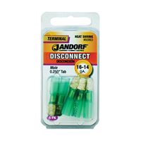Jandorf 60863 Disconnect Terminal, 16 to 14 AWG Wire, Copper Contact, Blue, 5/PK 