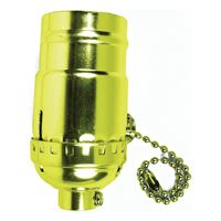Jandorf 60410 Pull Chain Lamp Socket, 250 V, 250 W, Brass Housing Material, Yellow 